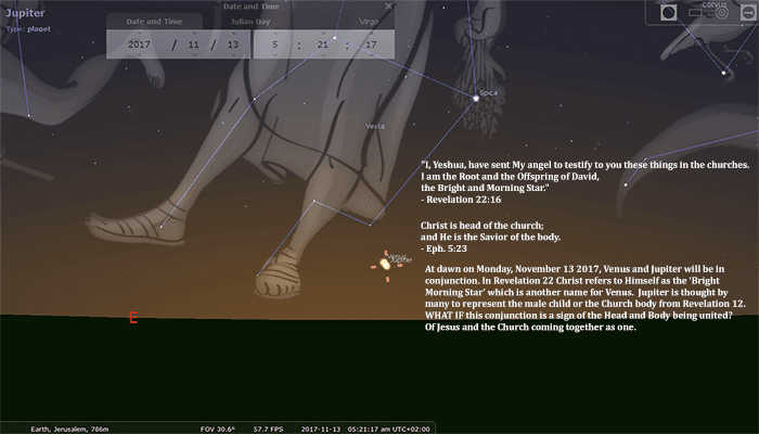 Venus Jupiter revelation 12 alignment 2017